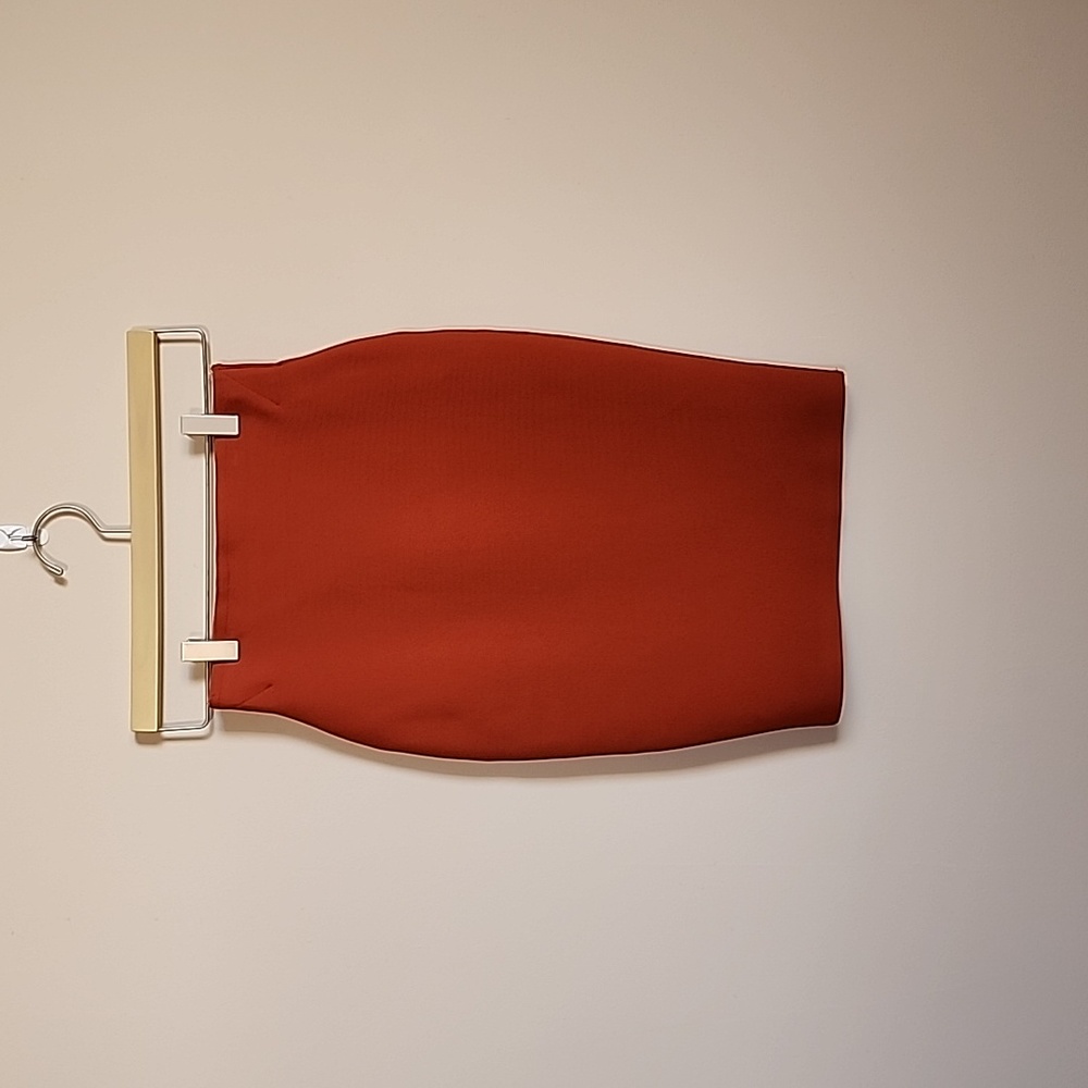 Burnt orange bodycon pencil skirt